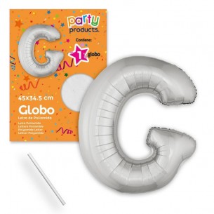 (Mylar-Poliammide) Palloncino Lettera G Argento 45 X 34,50 Cm di Juinsa - Juguetes Industriales, S.A.