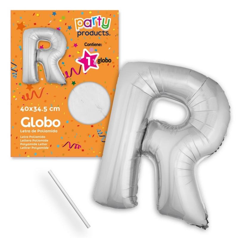(Mylar-Poliammide) Palloncino Lettera R Argento 40 X 34,50 Cm di Juinsa - Juguetes Industriales, S.A.