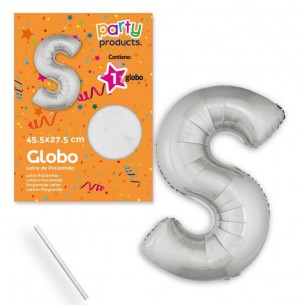 (Mylar-Poliammide) Palloncino Lettera S Argento 45,50 X 27,50 Cm di Juinsa - Juguetes Industriales, S.A.