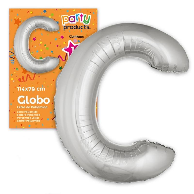 (Mylar-Poliammide) Palloncino Lettera C Argento 114 X 79 Cm di Juinsa - Juguetes Industriales, S.A.