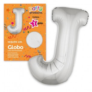 (Mylar-Poliammide) Palloncino Lettera J Argento 103 X 70 Cm di Juinsa - Juguetes Industriales, S.A.