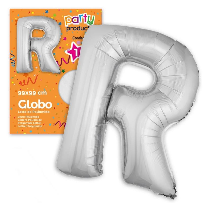 (Mylar-Poliammide) Palloncino Lettera R Argento 99 X 99 Cm di Juinsa - Juguetes Industriales, S.A.