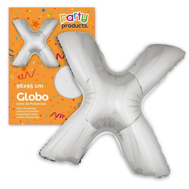(Mylar-Poliammide) Palloncino Lettera X Argento 96 X 95 Cm di Juinsa - Juguetes Industriales, S.A.