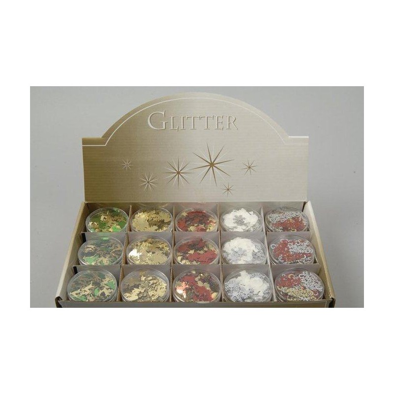 Glitter Figures, Colour: Assorted, Size: Dia6x1cm di Kaemingk