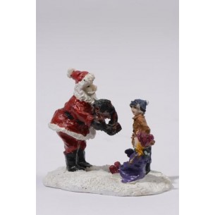 Santa With Children, Colour: Multi, Size: 4.5x7x6.5cm di Kaemingk