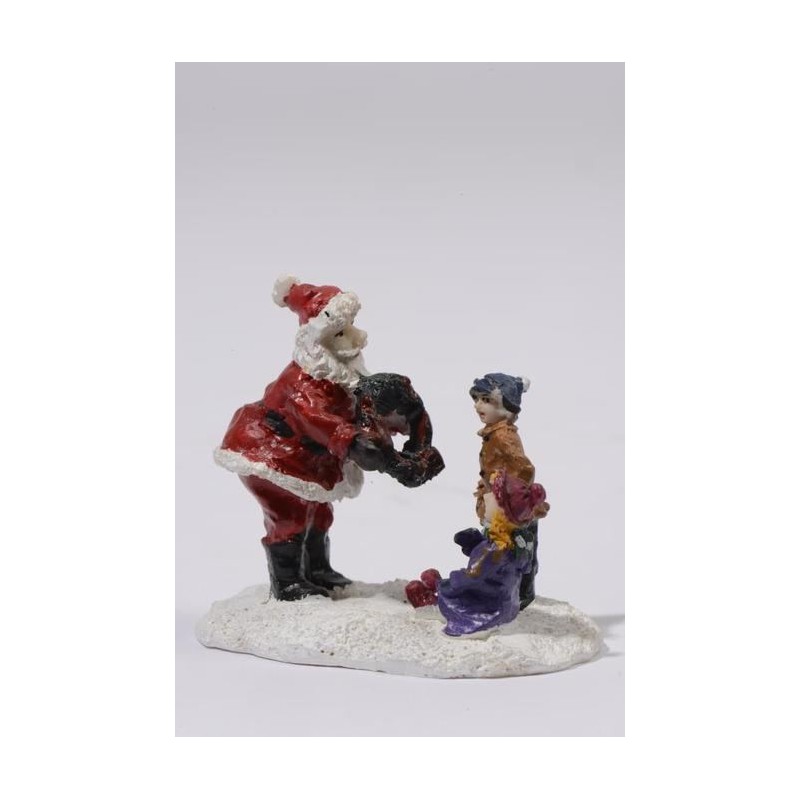 Santa With Children, Colour: Multi, Size: 4.5x7x6.5cm di Kaemingk