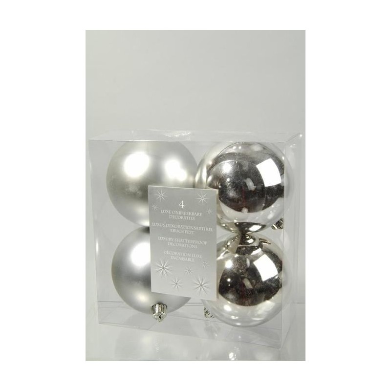 Baubles Shatterproof Mix Silver di Kaemingk