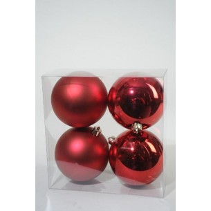 Baubles Shatterproof Mix Christmas Red di Kaemingk