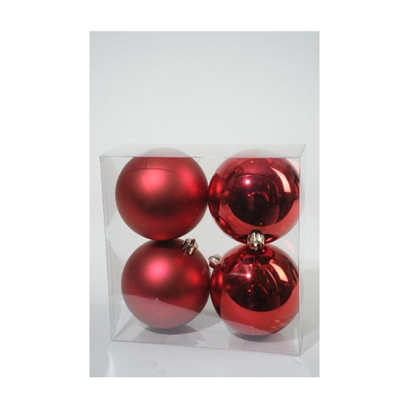 Baubles Shatterproof Mix Christmas Red di Kaemingk