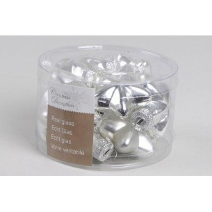 Glass Mini Stars Shiny-Matt Silver di Kaemingk