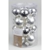 Glass Mini Baubles Shiny-Matt Silver di Kaemingk
