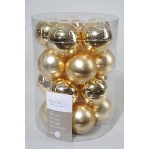 Baubles Glass Shiny,Matt Mix Light Gold di Kaemingk