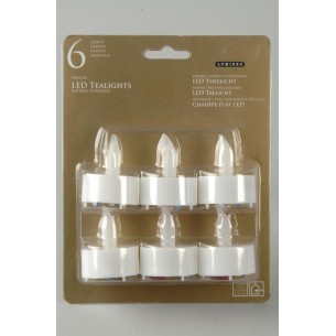 Led Plastic Tealights Bo White/Colour(S) di Kaemingk