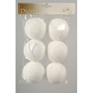 Snow Bauble Snowballs Foam White di Kaemingk