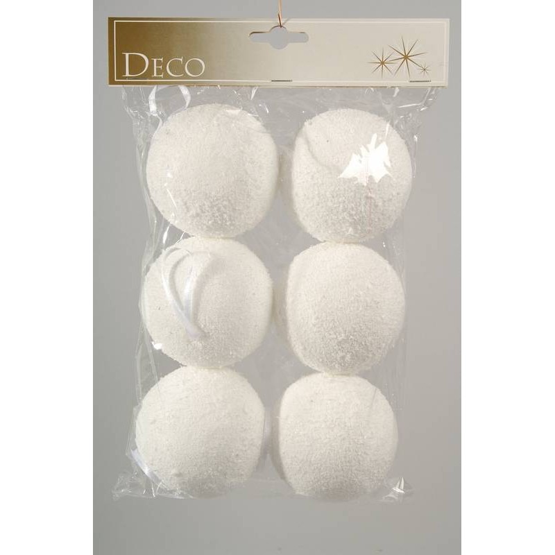 Snow Bauble Snowballs Foam White di Kaemingk