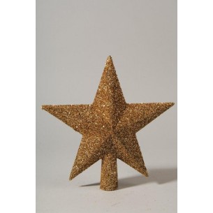 Treetopper Shatterproof Glitter Light Gold di Kaemingk
