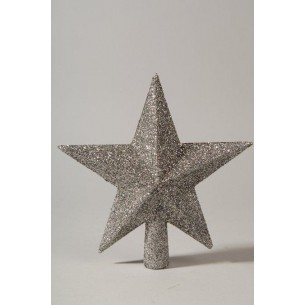 Treetopper Shatterproof Glitter Silver di Kaemingk