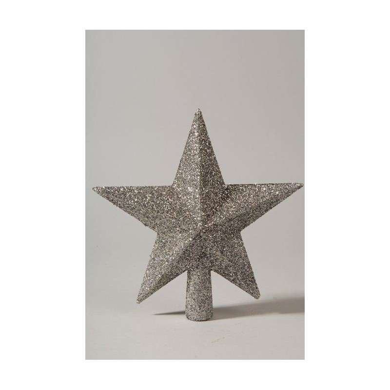 Treetopper Shatterproof Glitter Silver di Kaemingk