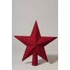 Treetopper Shatterproof Glitter Christmas Red di Kaemingk