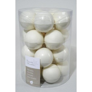 Glass Mach.Baubles Enamel-Matt Wool White di Kaemingk