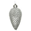 Pinecone Shatterproof Glitter Silver di Kaemingk
