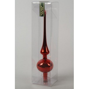 Treetopper Glass Shiny Christmas Red di Kaemingk