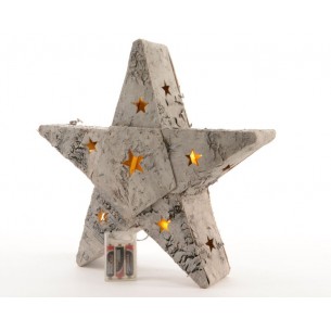 Led Birch Bark Star i 483302 di Kaemingk
