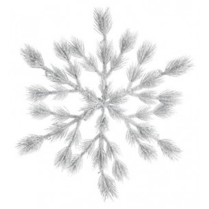 Pe Snowy Snowflake With Hanger, Colour: Green/White, Size: Dia88x8cm di Kaemingk