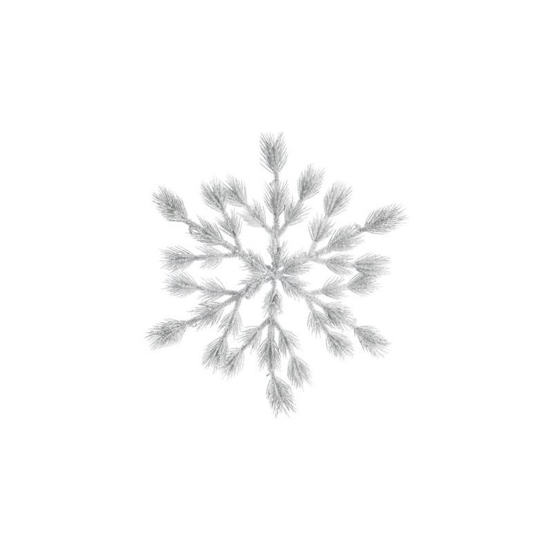 Pe Snowy Snowflake With Hanger, Colour: Green/White, Size: Dia36x3cm di Kaemingk