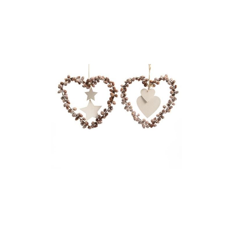 Cuore C/Pigne 30cm 725517 di Kaemingk