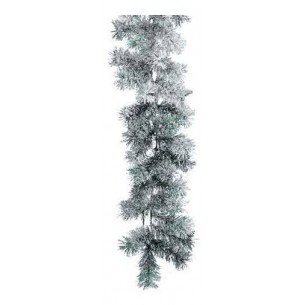 Snowy Canadian Garland, Colour: Green/White, Size: 270cm di Kaemingk