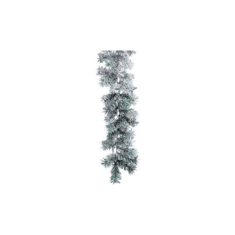 Snowy Canadian Garland, Colour: Green/White, Size: 270cm di Kaemingk