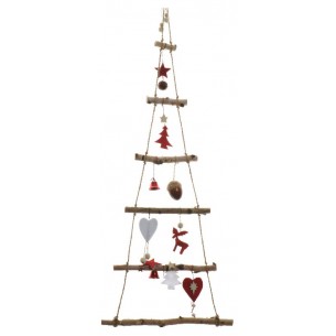 Birch Xmas Tree Deco Red di Kaemingk