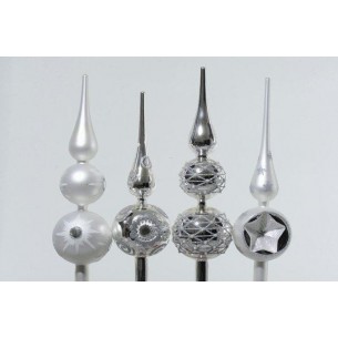 Glass Treetopper Big 4ass Silver di Kaemingk