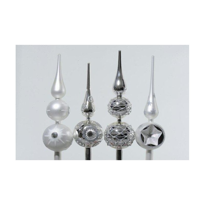 Glass Treetopper Big 4ass Silver di Kaemingk