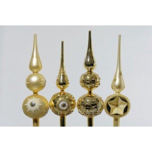 Glass Treetopper Big 4ass, Colour: Light Gold, Size: Dia8x31cm di Kaemingk