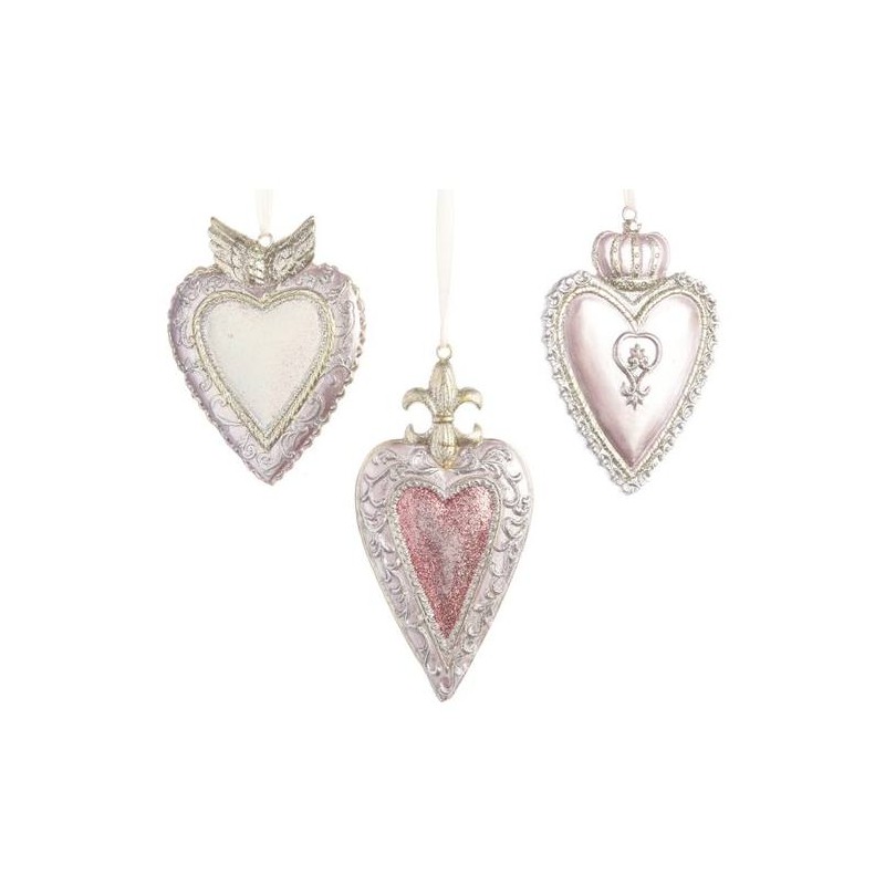 Poly Heart W Hanger 3ass, Colour: Pink, Size: Ass.Ti di Kaemingk
