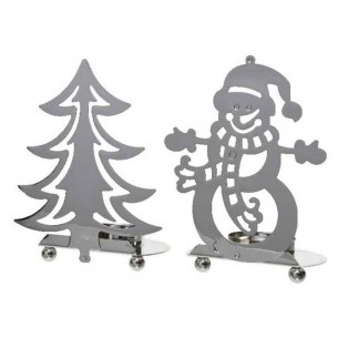 Iron Tlighth Xmas Figure 2ass, Colour: Silver, Size: 7x10x12.5cm di Kaemingk