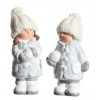 Ceramic Child W Neveball 2ass Boy - Girl con Knitted Hat Confezionato per Piece in Paperwrap di Kaemingk