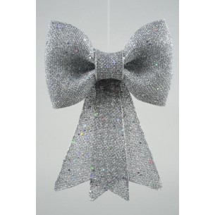 In Plastica Bow W Glitter W Hanger di Kaemingk