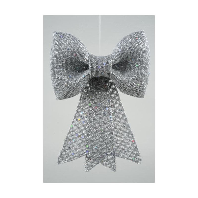 In Plastica Bow W Glitter W Hanger di Kaemingk