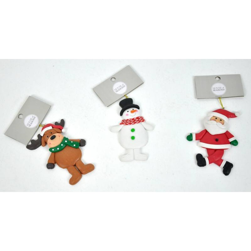 Decorazioni Morbide da Appendere Babbo Natale, Renna, Pupazzo di Neve di Edelman