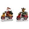 Figura Babbo Natale/Renna in Moto a Batteria di Edelman