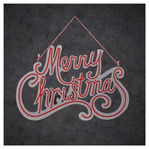Decorazione da Muro a Led "Merry Christmas" Rosso a Batteria di Edelman