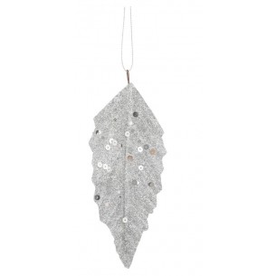 Confezione 6 Pezzi Foglia Argento con Paillettes di Edelman