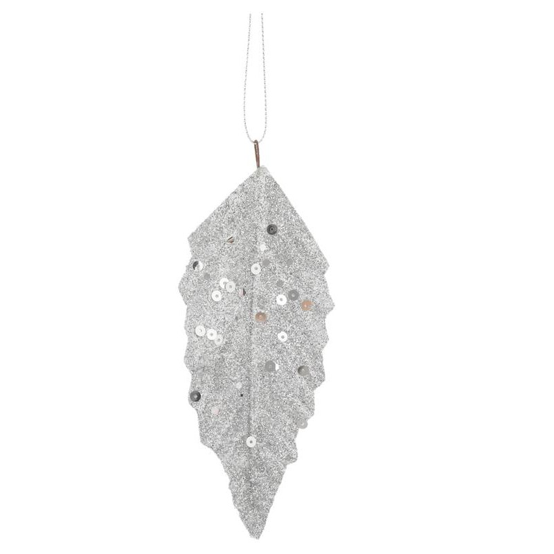 Confezione 6 Pezzi Foglia Argento con Paillettes di Edelman