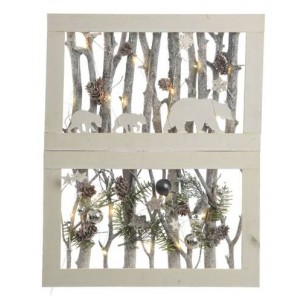 Led Plywood Scenery 2ass, Colour: White/Silver, Size: 5.5x47x30cm-20l di Kaemingk