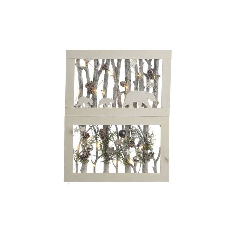 Led Plywood Scenery 2ass, Colour: White/Silver, Size: 5.5x47x30cm-20l di Kaemingk