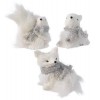 Animali di Cotone da Appendere con Sciarpa Colore Bianco 3ass di Kaemingk