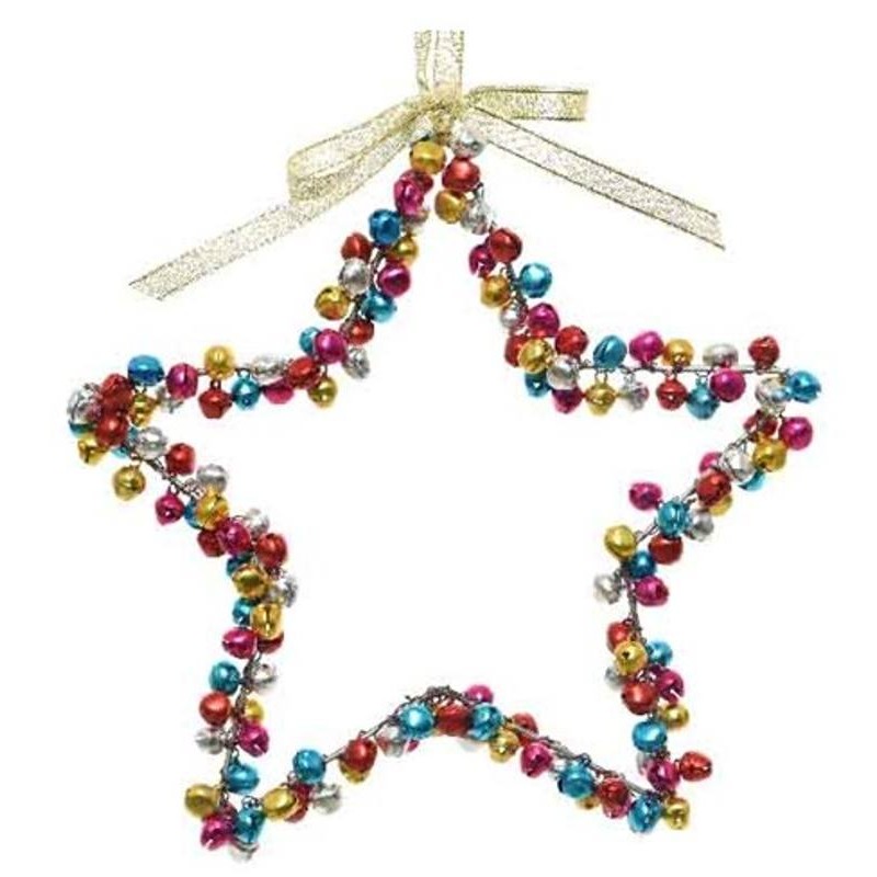 Stella in Metallo con Campanelle Multicolore di Kaemingk